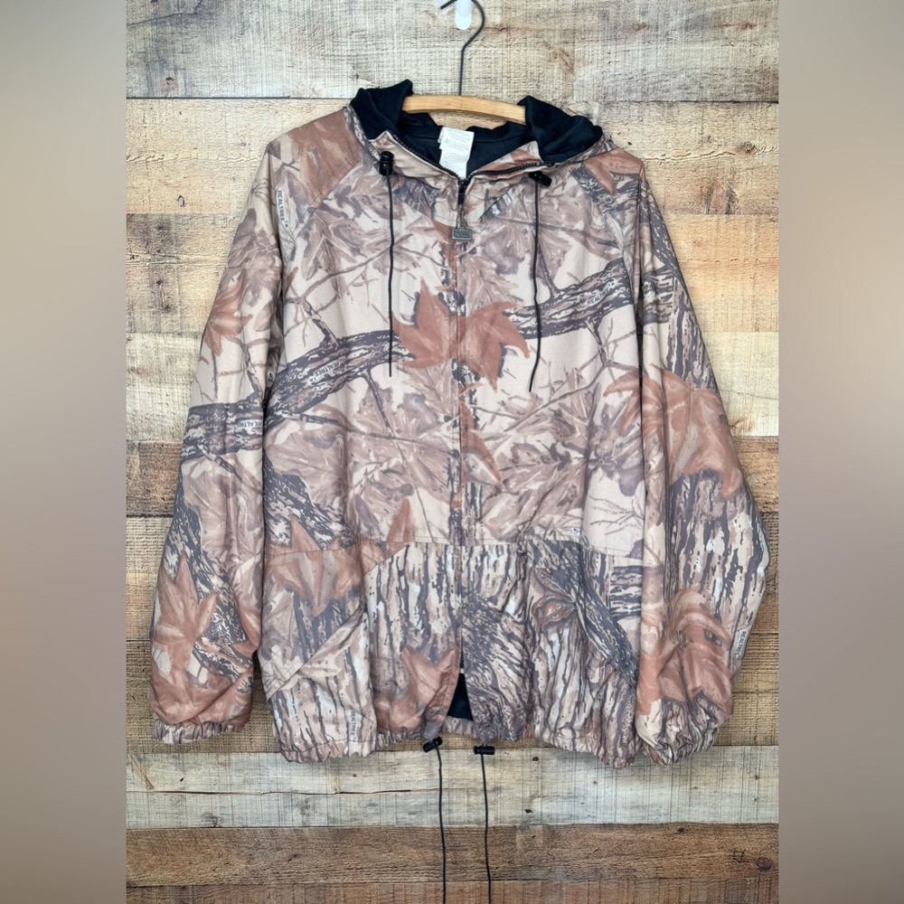 WALLS Full Zip Camo Jacket Men’s Size XL Realtree Oak Tree Brown Hooded